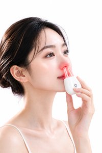健康総研 鼻もと光ケア 鼻腔用 鼻用LEDケア 赤色光630nm 温感セルフケア USB充電式 軽量14g 交換用ノーズカニューラ2本付き 乾燥 季節の変わり目 寒暖差 鼻もとすっきり