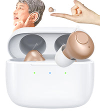健康総研 集音器 【2026年新設計・ワンボタン式・イヤホンタイプ】 耳穴 高齢者 しゅうおんき 音量調整・簡単操作 最大約18時間連続使用 両耳 ケース付