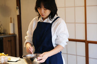 割ッ烹レ クオリティ エプロン 藍紺<ICON> 150g(オーガニックコットン100%)※他商品との同梱不可