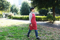 割ッ烹レ ベーシックエプロン レッド 150g(オーガニックコットン100%)※他商品との同梱不可