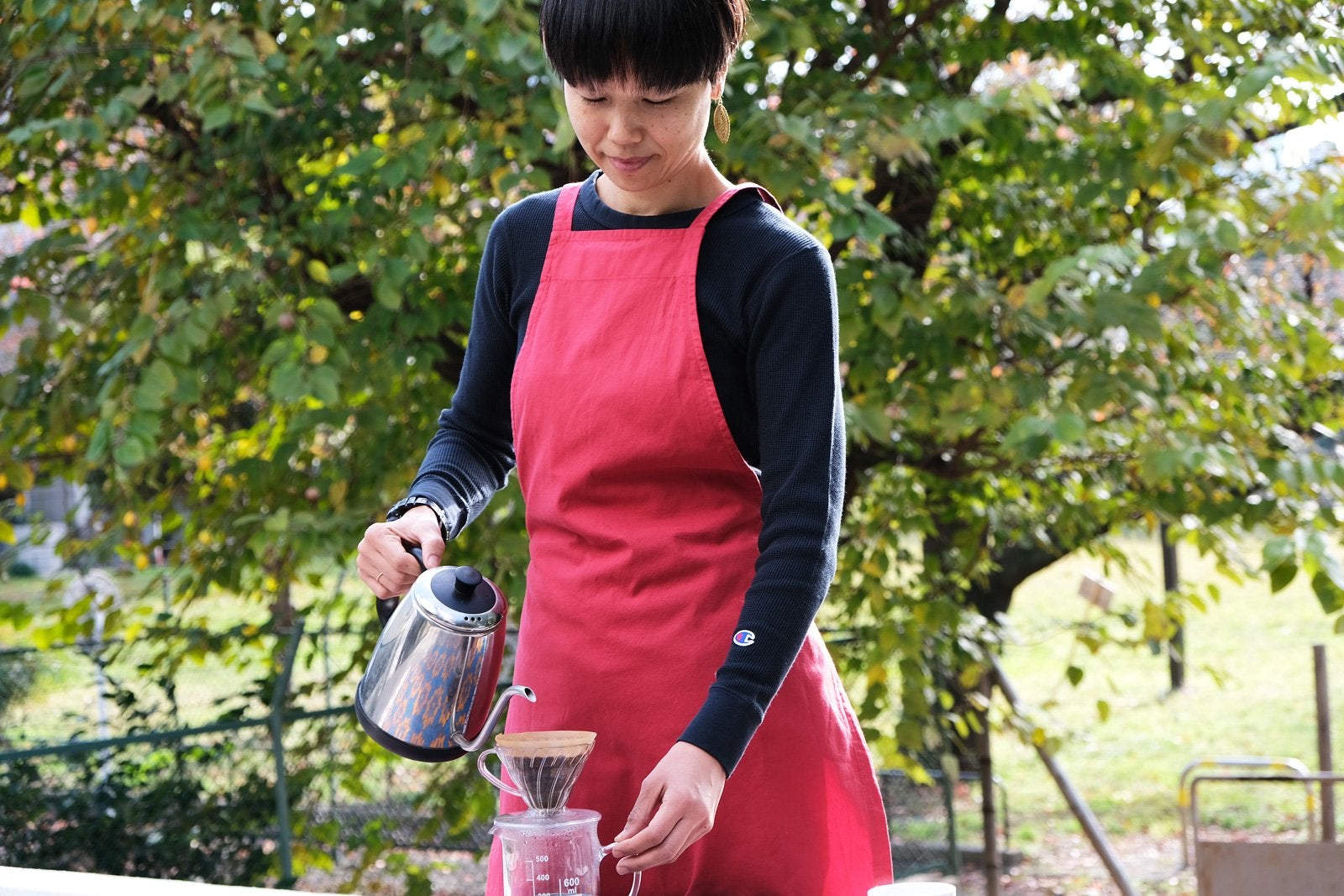 割ッ烹レ ベーシックエプロン レッド 150g（オーガニックコットン100