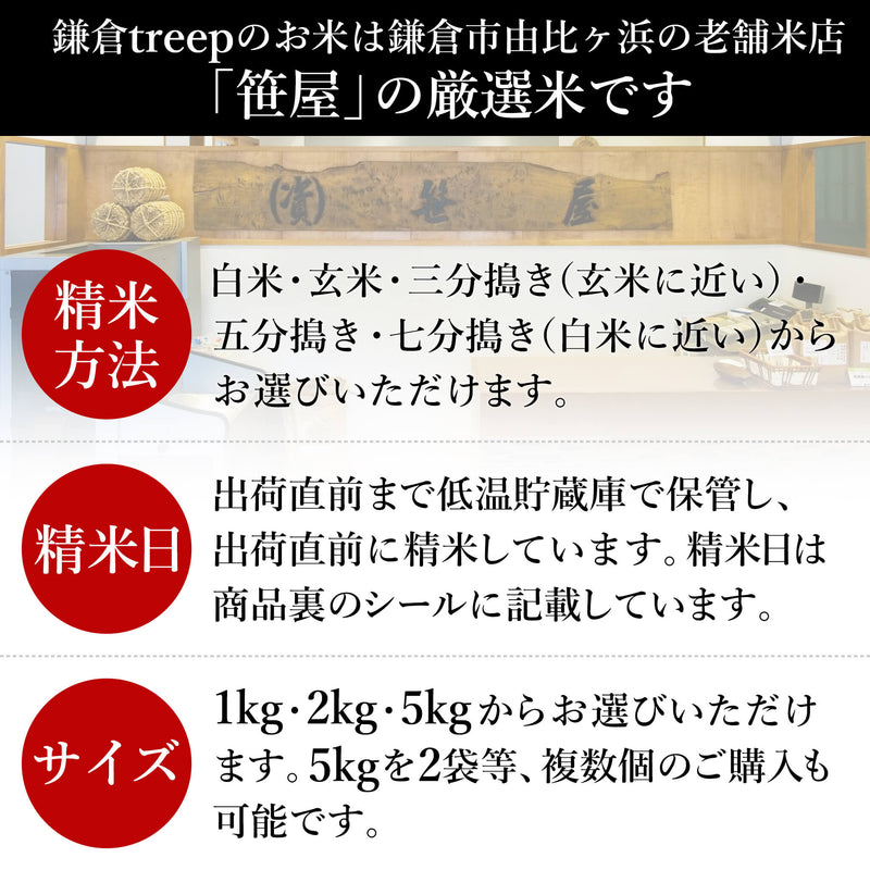 鎌倉treepのお米は老舗米店「笹屋」の厳選米です